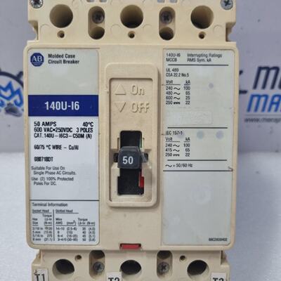 Allen Bradley 140UI6C3C50M A Moldeado Estuche Disyuntor 3Pol