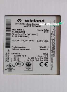 议价wieland威琅安全继电器SNO4062K-AR118议价