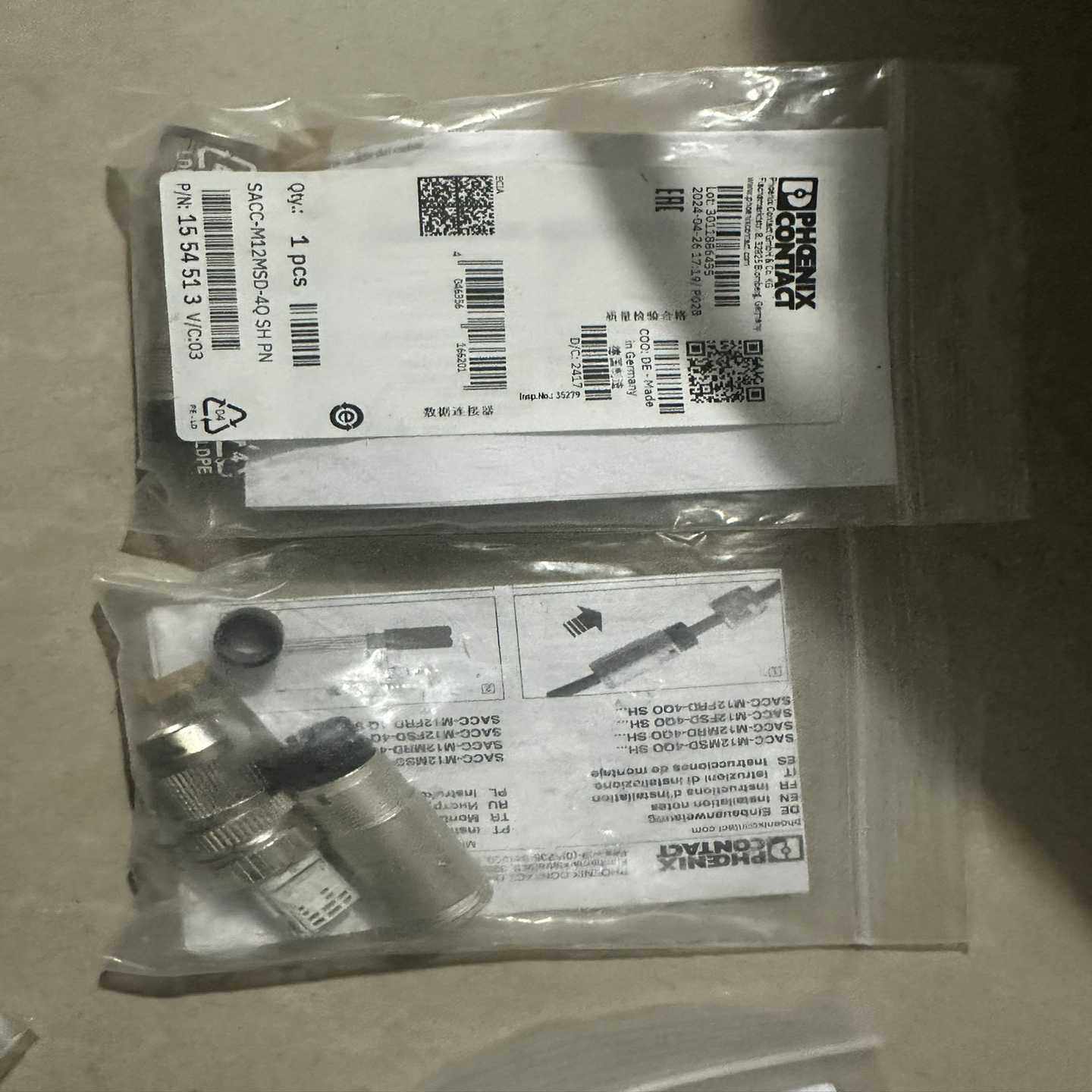 德国菲尼克斯数据连接器SACC-M12MSD-4QSHP--议价商品