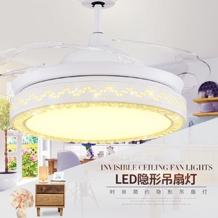 家用风扇吊灯 风扇灯吊扇灯客厅餐厅隐形电扇灯简约带灯吊扇欧式