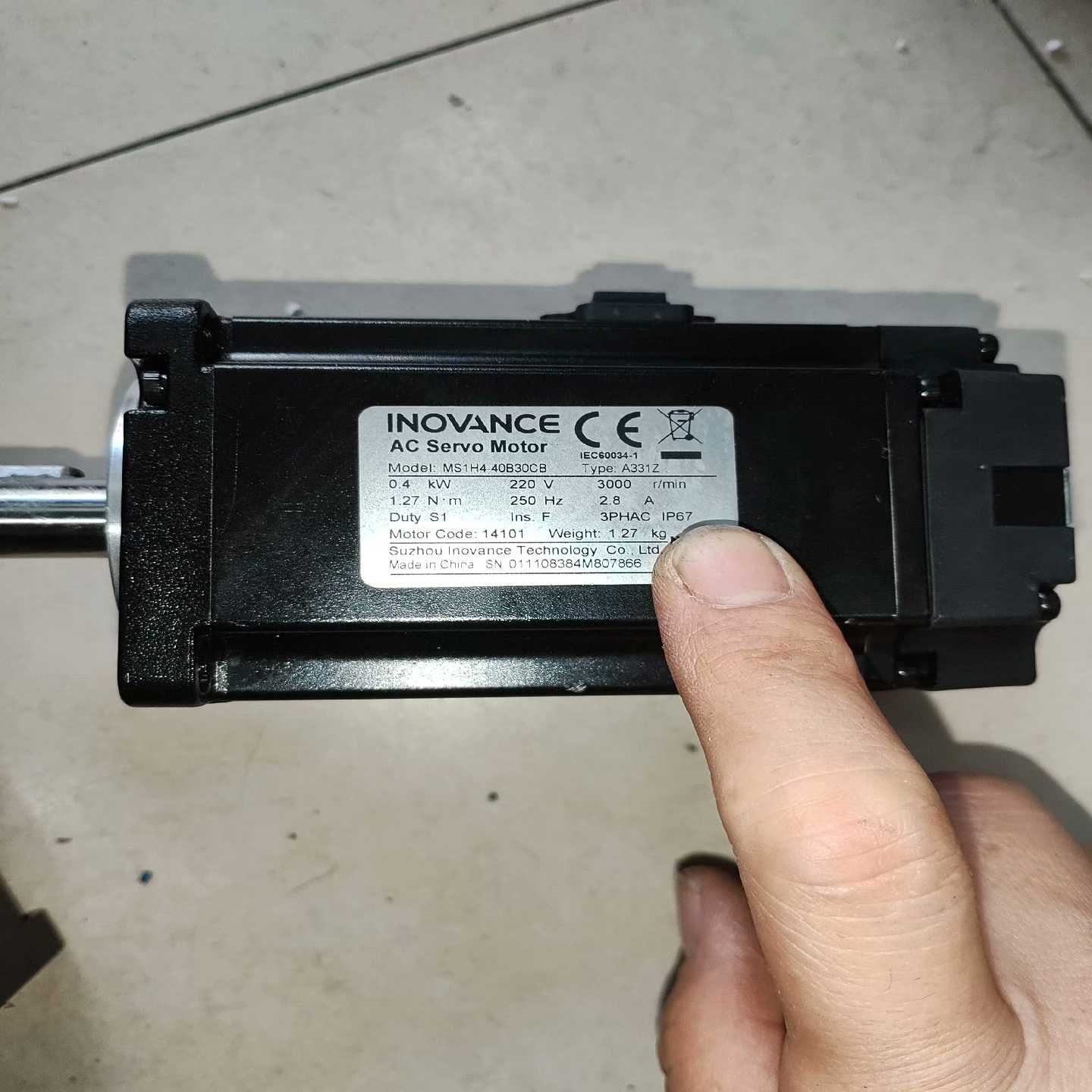 议价汇川伺服电机400W套装,Ms1H4一40B30CB一A33