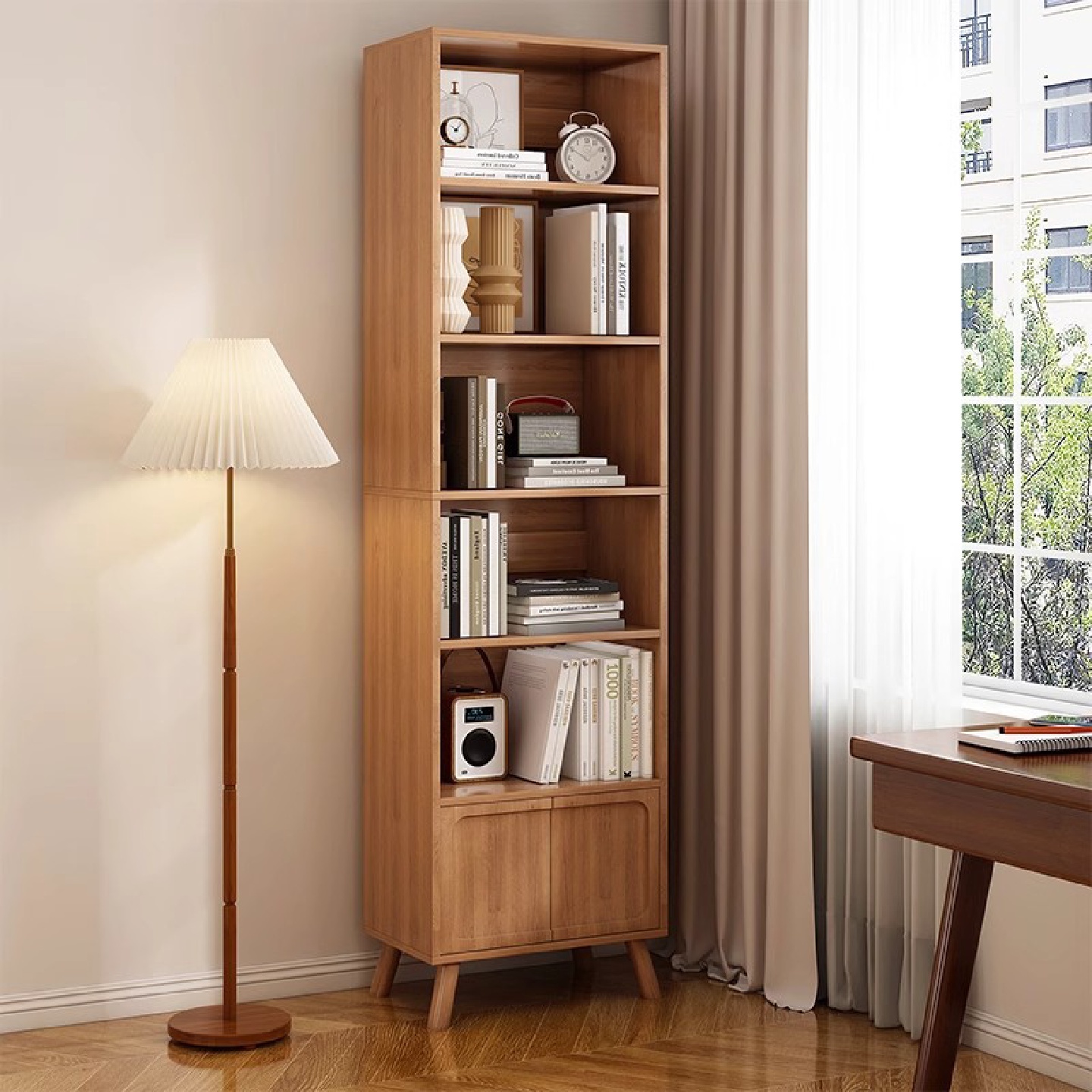 书架落地置物架简易窄柜家用收纳柜立架客厅多层柜子储物柜小书柜