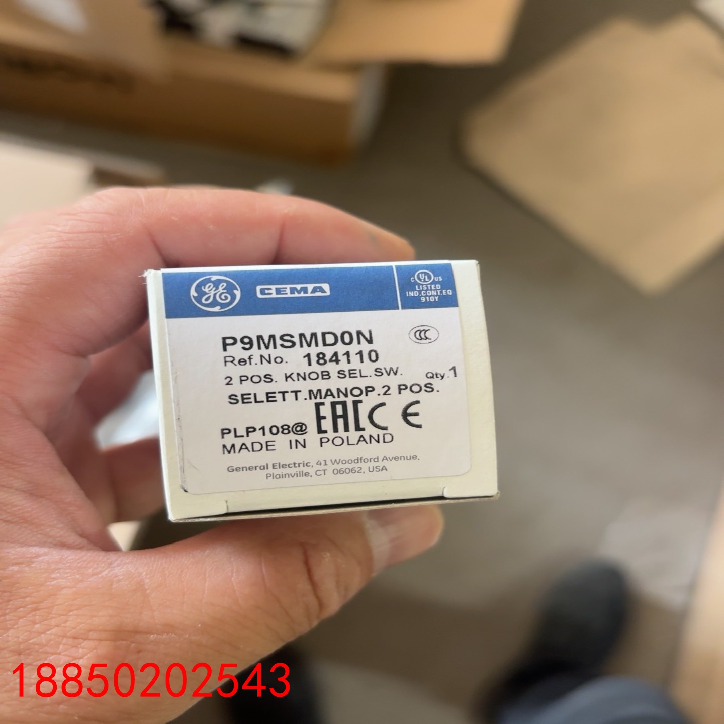 【请询价】美国GE原装P9MSMD0N二位选择开关型号184110