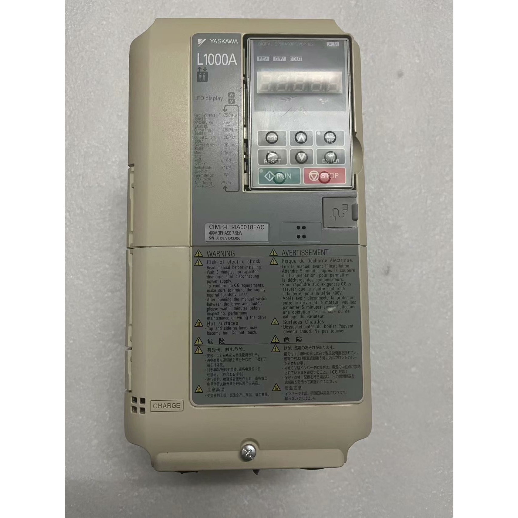 CIMR-LB4A0018FAB安川变频器功率75KW