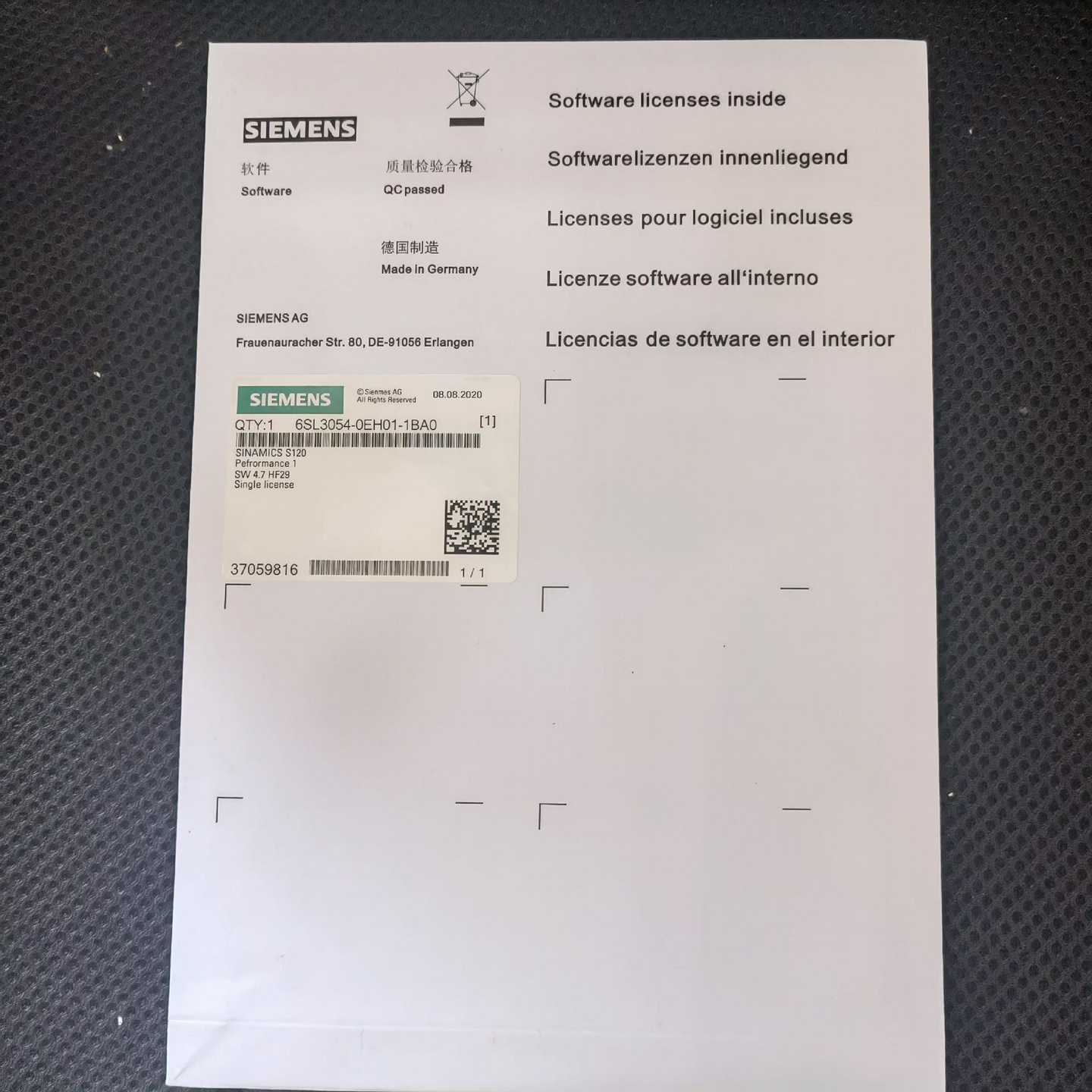 【议价】6SL3054-0EH01-1BA0S120CF卡适用