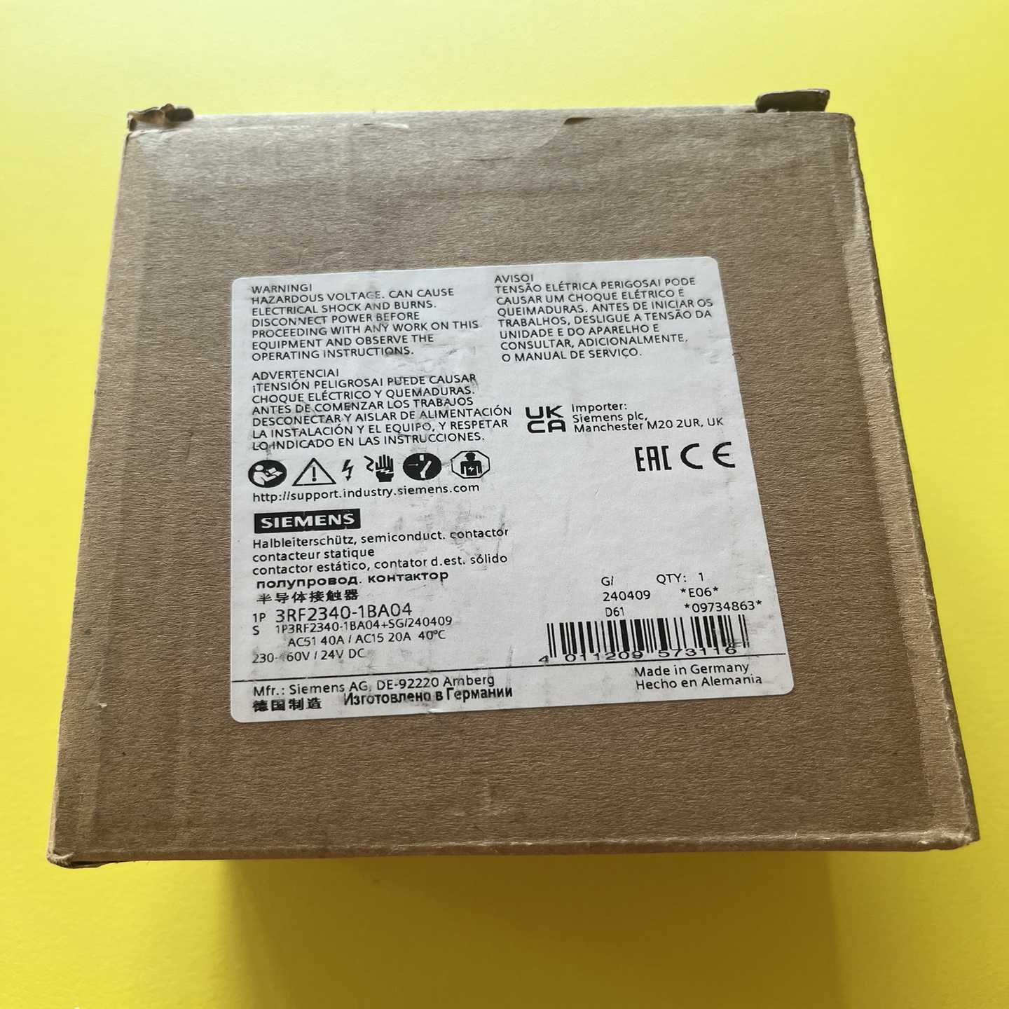 西门子3RF2340-1BA04半导体接触器，全新原装正品，