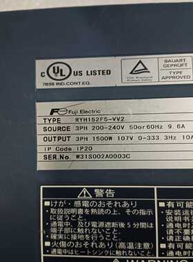富士驱动器RYH152F5-VV2，1.5KW，实物图，功能询价