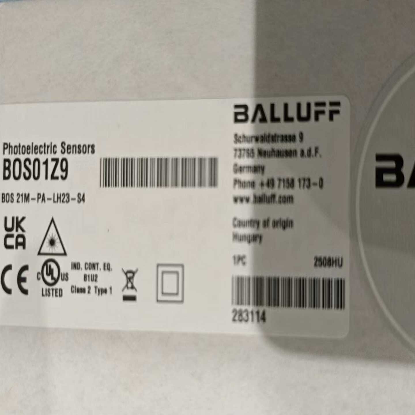 巴鲁夫BOS01Z9货号BOS21M-PA-LH23-S4-询价客服