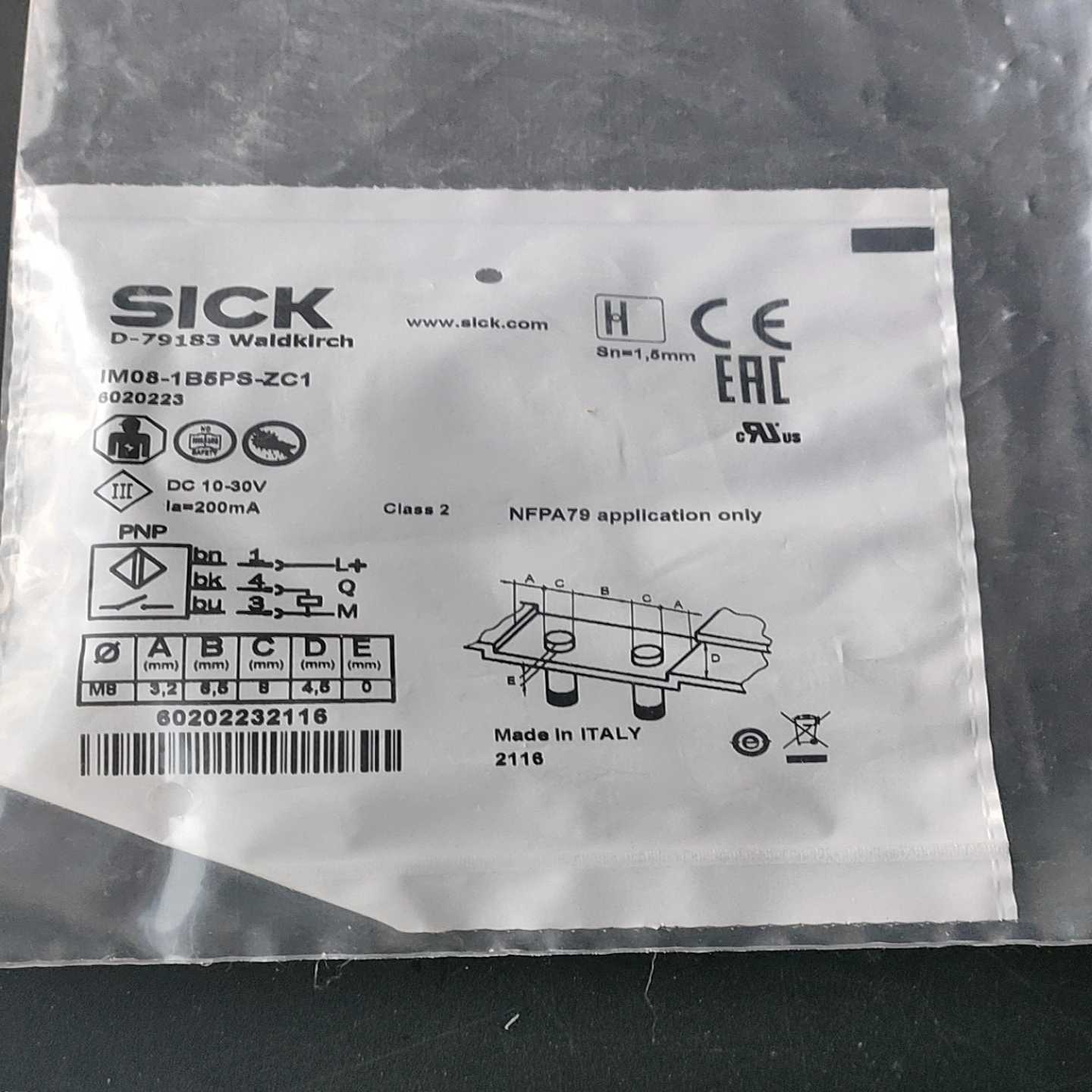 德国SICK传感器IM08-1B5PS-ZC1货号60202适用