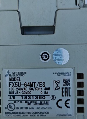 议价一台PLC型号FX5U64MTES几乎议价