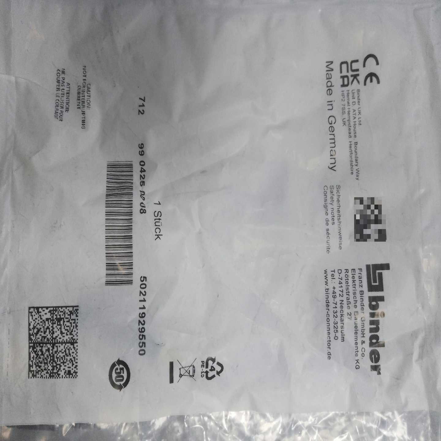 BINDER宾德9904250008/990405询价