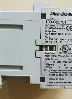 配件ABAllenBradley接触器100C2301100C23KD01议价