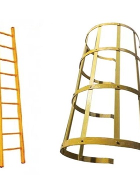 安全爬梯护笼消防平台国标图集15J401镀锌钢玻璃钢不锈钢爬梯护笼