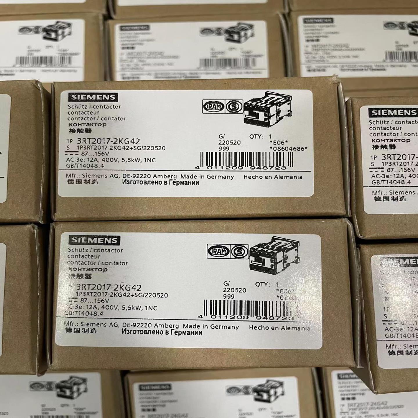 议价3RT2017-2KG42  功率接触器AC-3 12 A