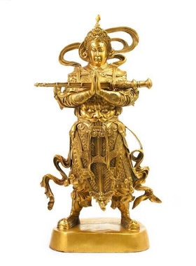 纯铜韦陀佛像工艺品摆件家用供韦驮菩萨装饰品中式送礼