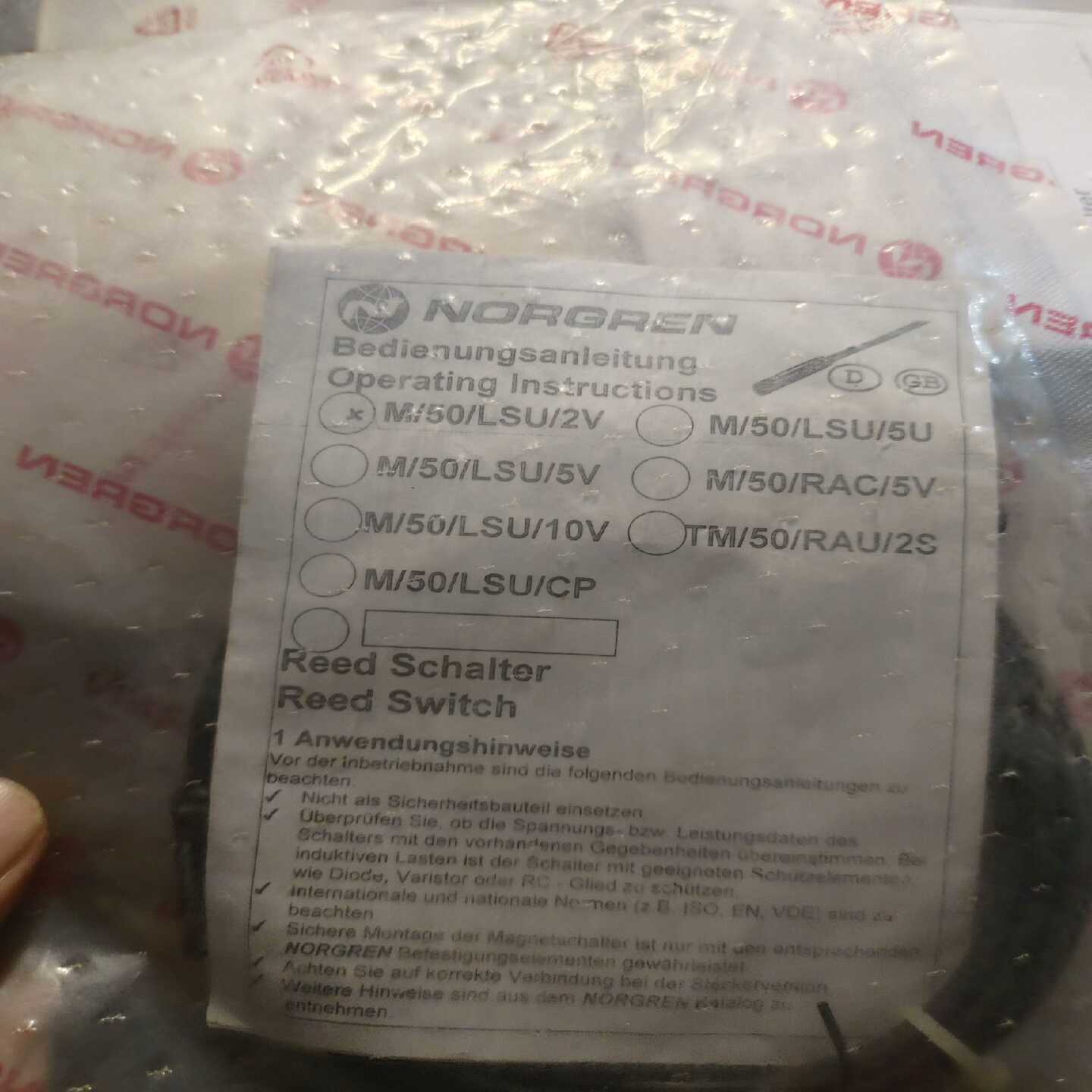 M/50/LSU/2V，诺冠NORGREN磁性开关--议价商品