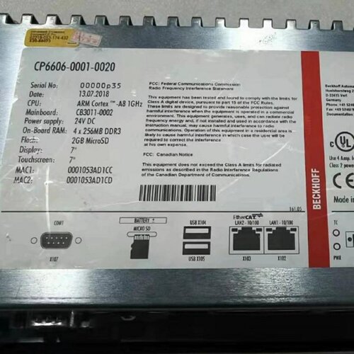 议价CP6606-0001-0020 C6930-1163-0050 倍福工业触控屏幕质保现