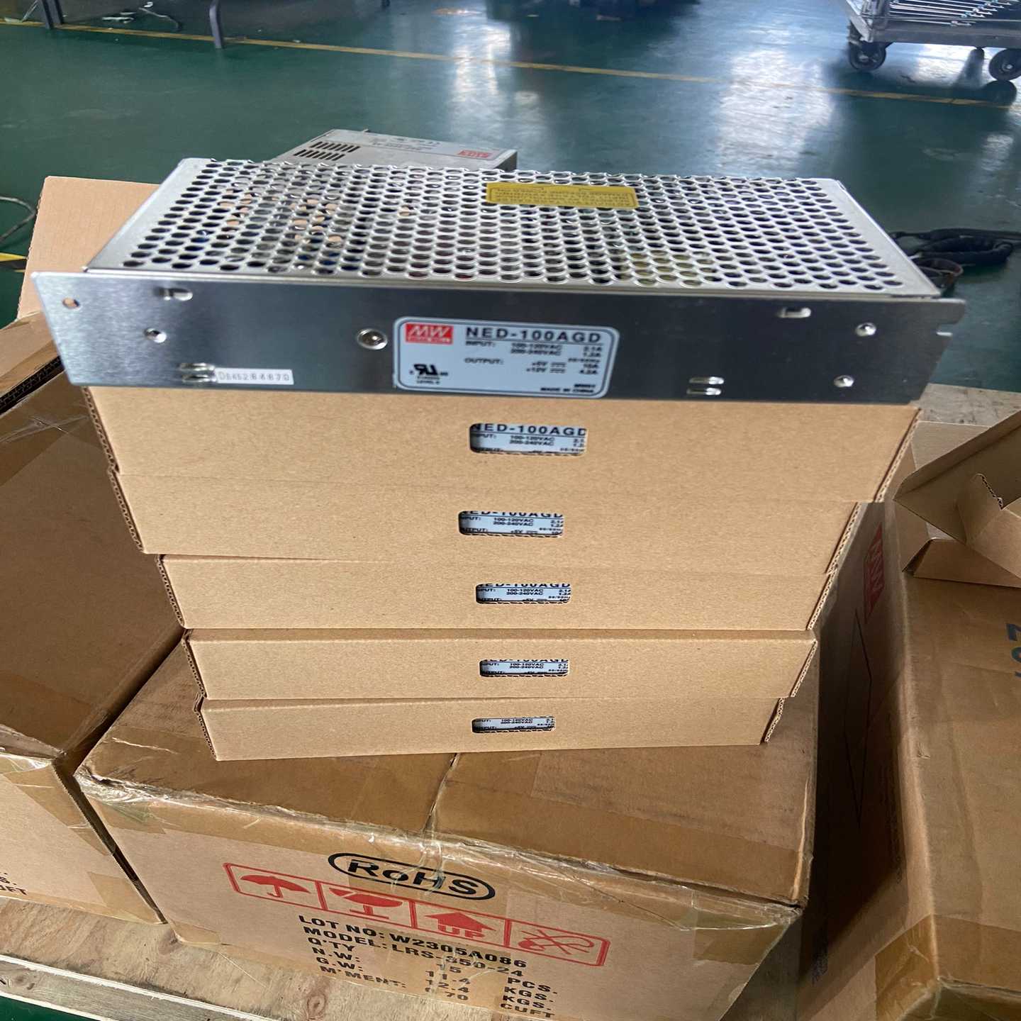 询价明纬NED-100AGD 明纬电源2路5V10A12V4.2~可接维修