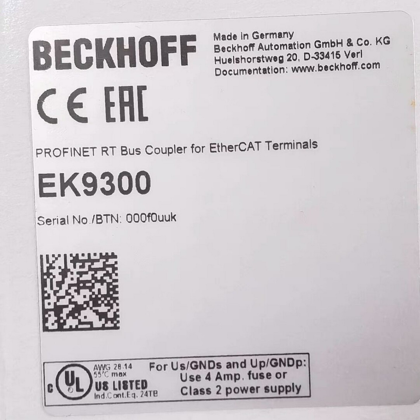 德国BECKHOFF  模块  CX2900-0Q026拍前议价