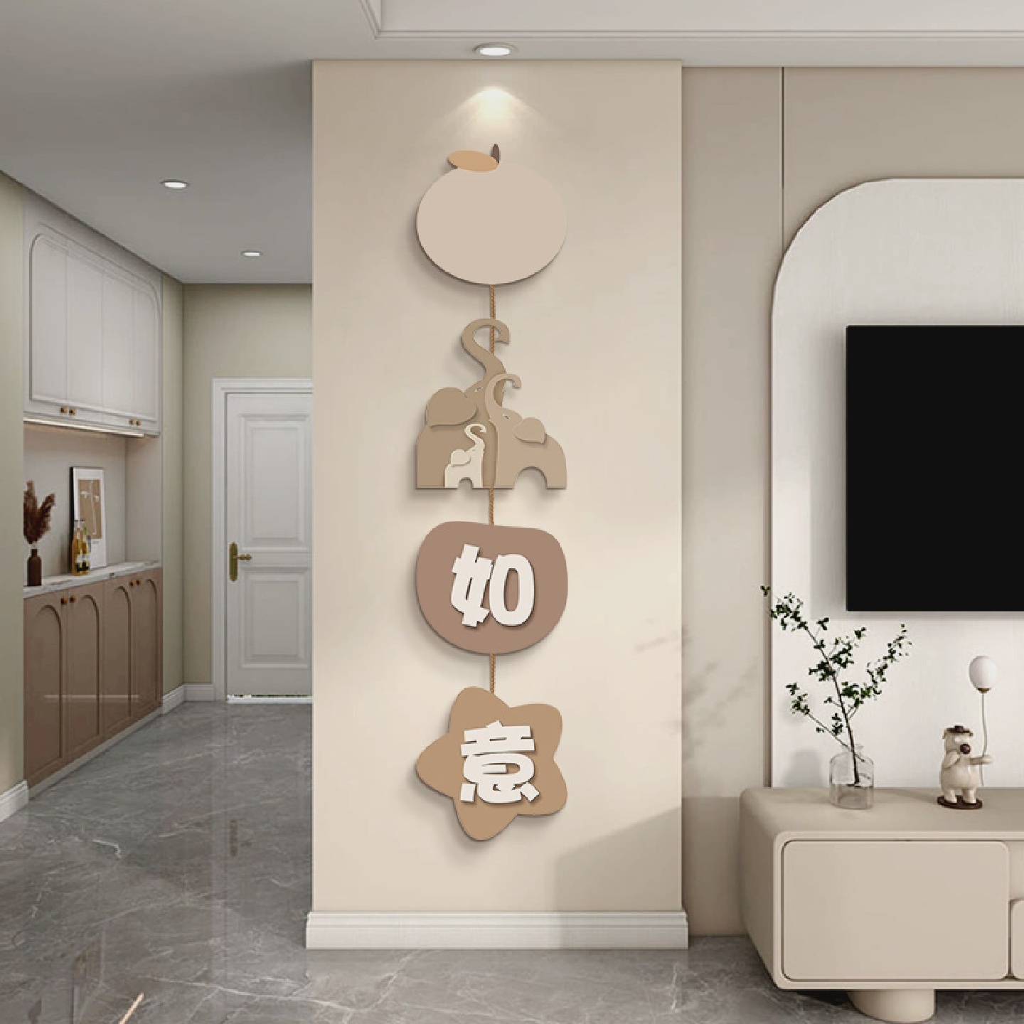 2025新款装饰画客厅电视背景墙挂饰墙面挂件吉象如意玄关过道挂画