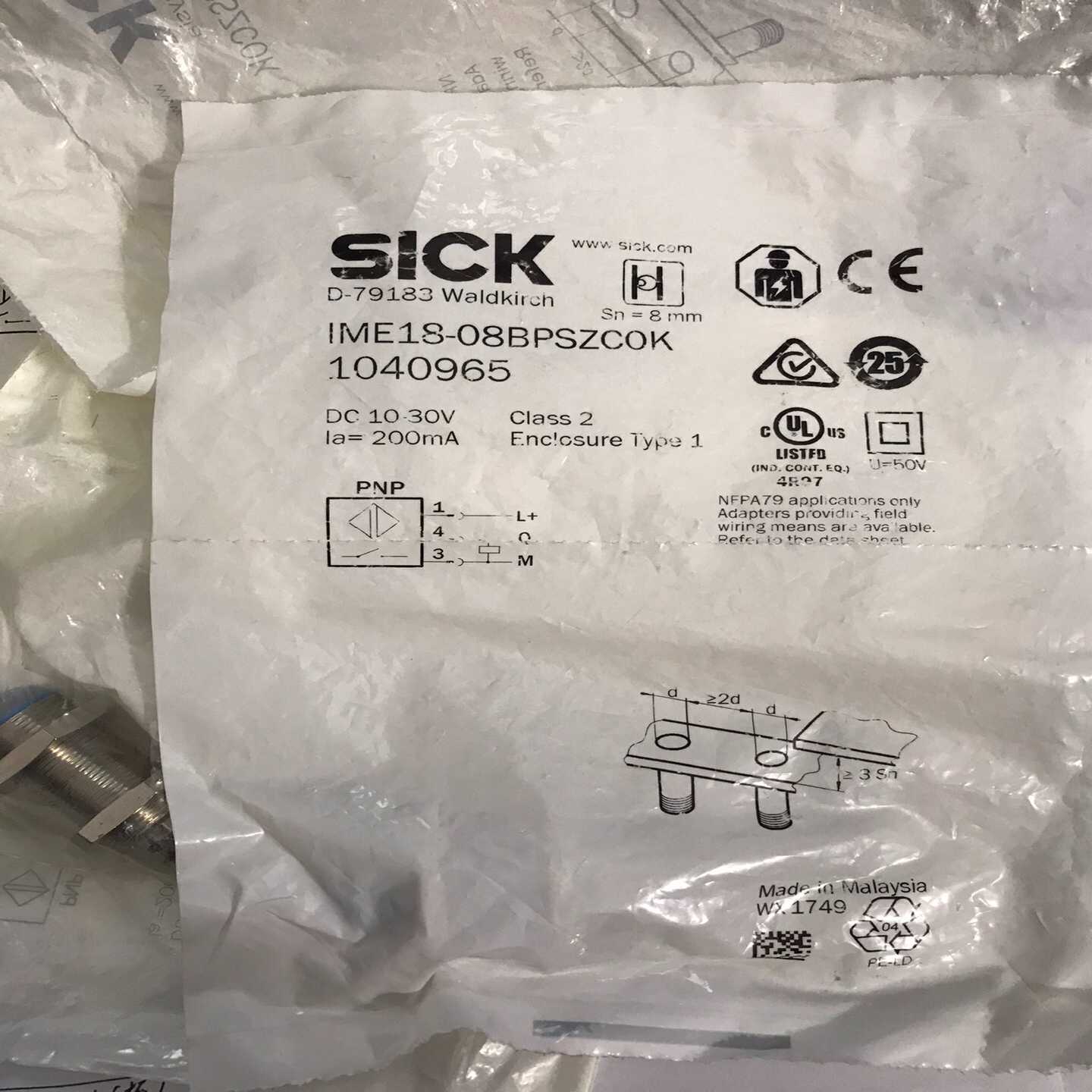 西克传感器IME18-08BPSZCOK产品号：10409询价