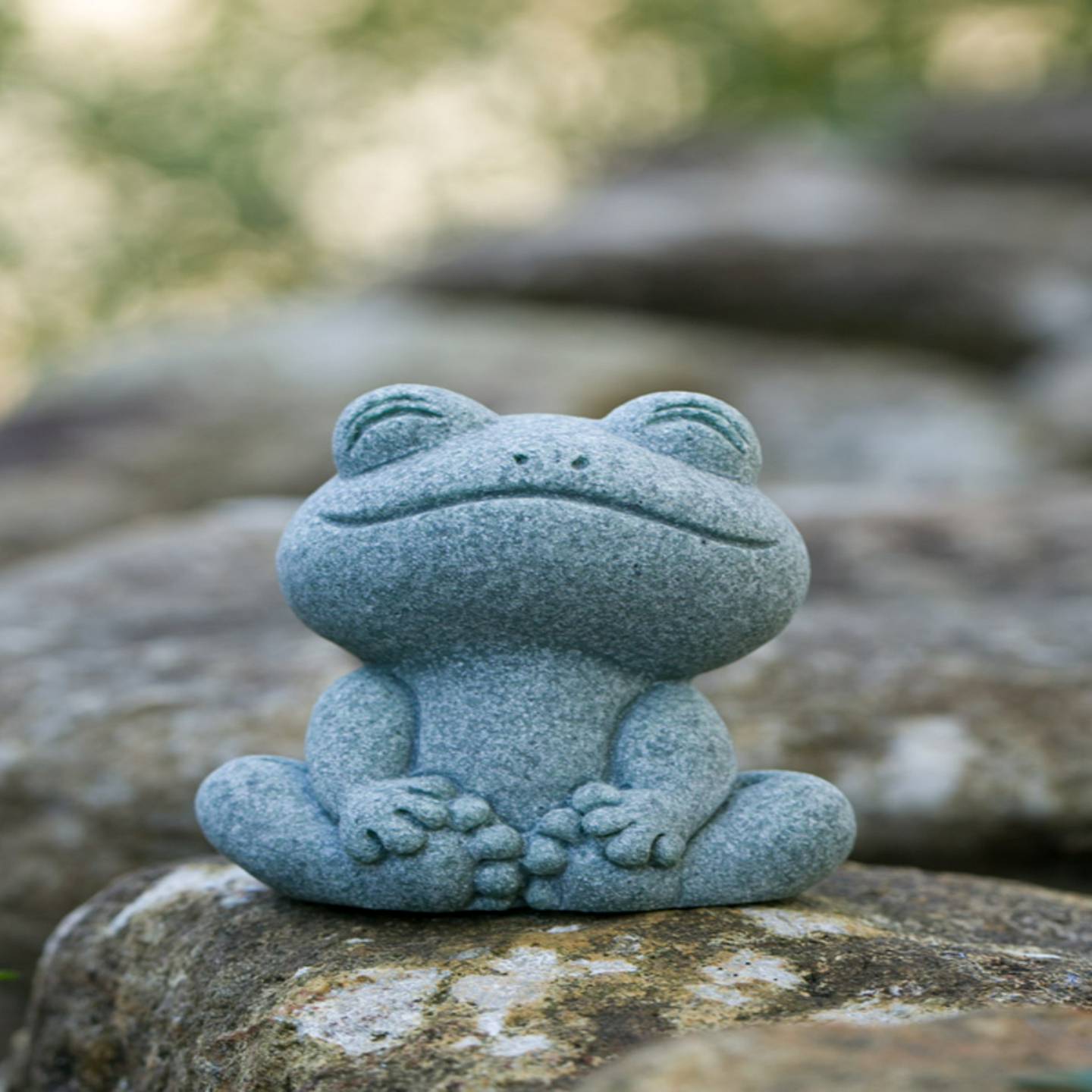 碌心青砂石青蛙系小摆件国潮鱼缸园艺造景创意桌面茶宠装饰品