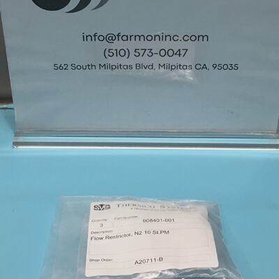 LOT OF 3 SVG 908401001 FLOW RESTRICTOR N2 10 SLPM SS4VCR2 .0