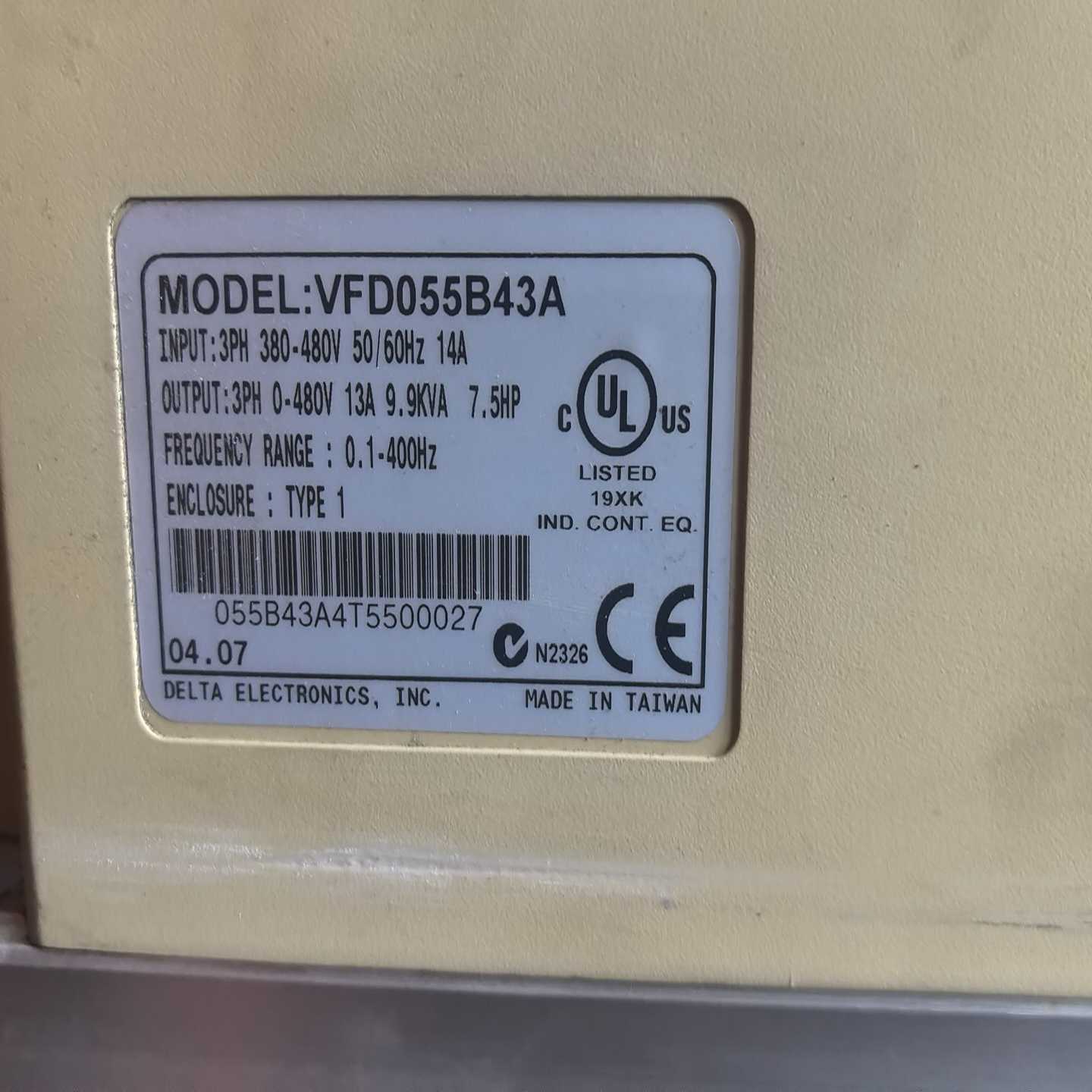 （议价）VFD055B43A.变频器