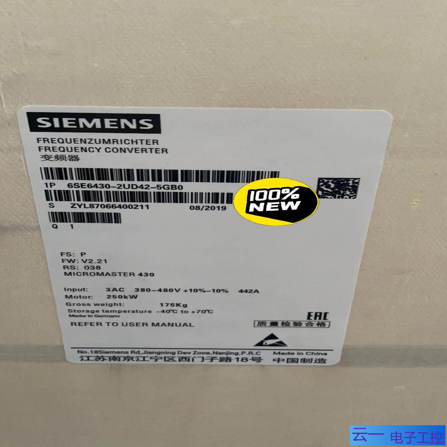 6SE6430-2UD42-5GA05GB0MM；议价