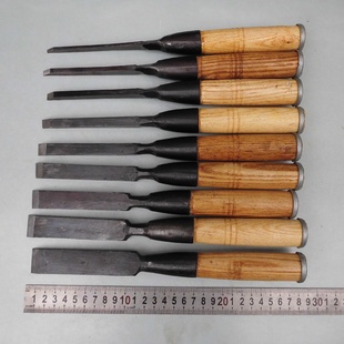 库存货德惠金月牌锻打贴钢木工凿重型平凿传统老木凿榫眼凿孔工具