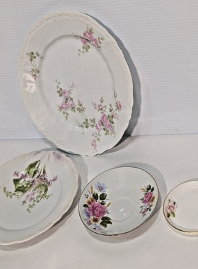 Lotof4:AssortedVintageRoseFloralCeramicChinaGoldDe