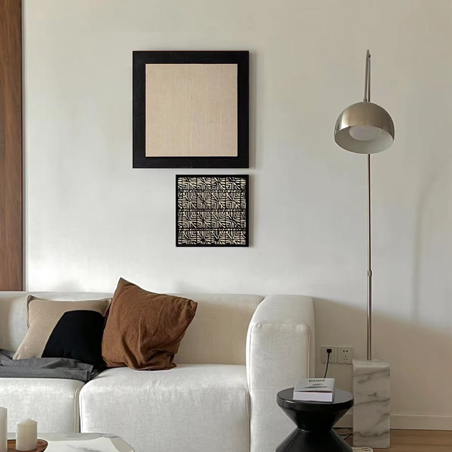 侘寂风高级感极简餐厅书房挂画客厅现代简约沙发背景墙组合装饰画