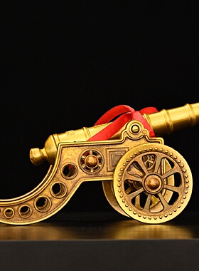 铜大炮模型摆件家居桌面创意工艺礼品黄铜火炮红衣大炮铜炮摆件