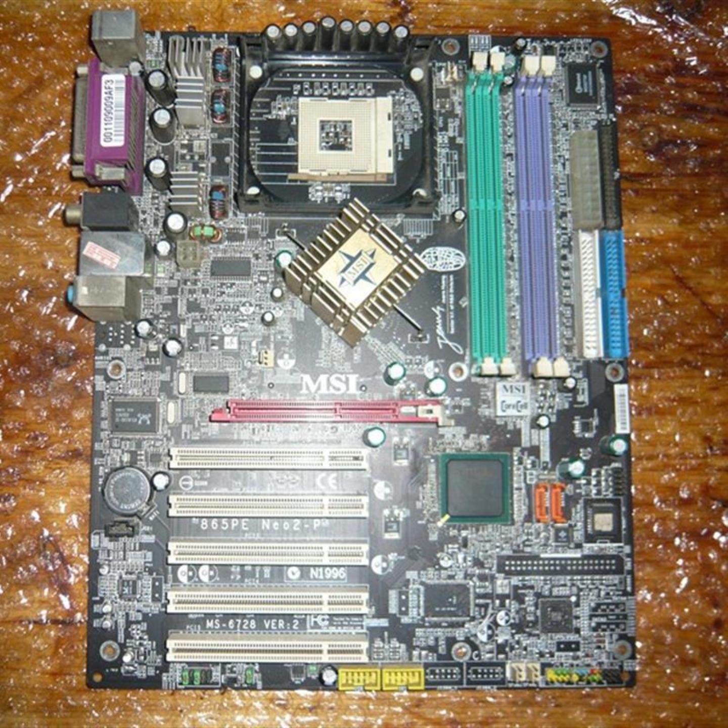 拆机微星865PE 主板NEO2-PMS-6728豪华黑色版4条内存稳定的很