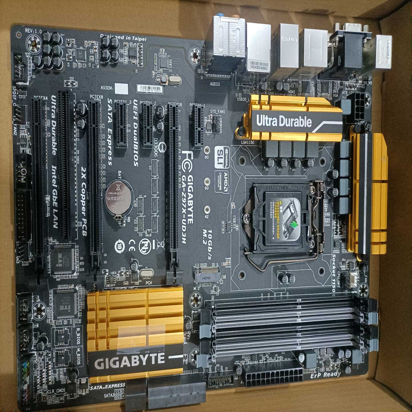 咨询-主板GA-Z97X-UD3H，ATX大板，正常使用，无挡板