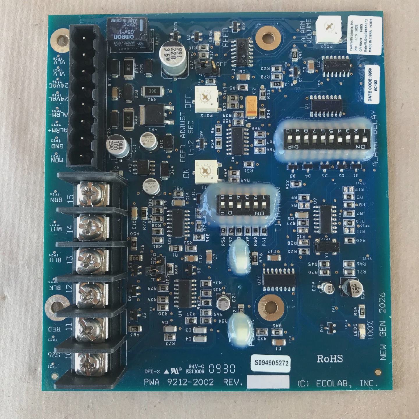 Ecolab Pwa 92122002 PCB ECO2026 Alarm Verzgerung Modul - 实物图