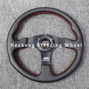 方向盘真皮14寸350MM赛车竞技通用方向盘 跨镜热销汽车改装