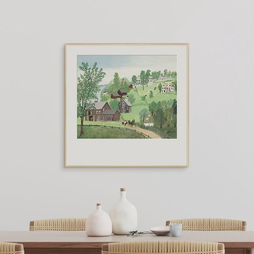 饭厅餐厅墙面风景装饰画沙发背景墙正方形卡纸画客厅卧室床头挂画