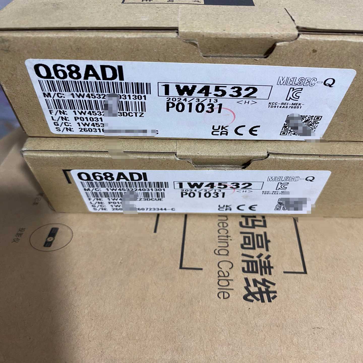 议价三菱模拟量输入模块，型号Q68ADI，包全新原装，盒码一致，