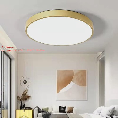 LED圆形吸顶灯直径30CM40CM60CM金色吸顶灯超薄吸顶灯金色边