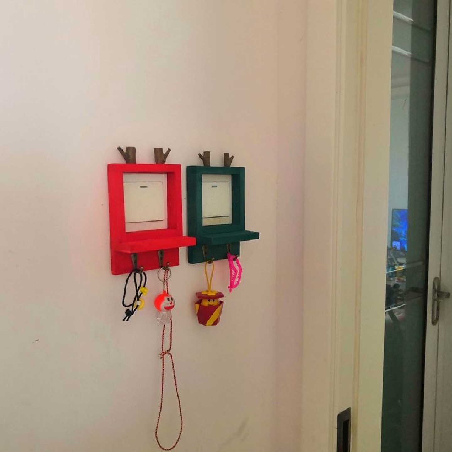 实木插座装饰框架轻奢电源贴挂钩开关贴风灯开关边框套保护