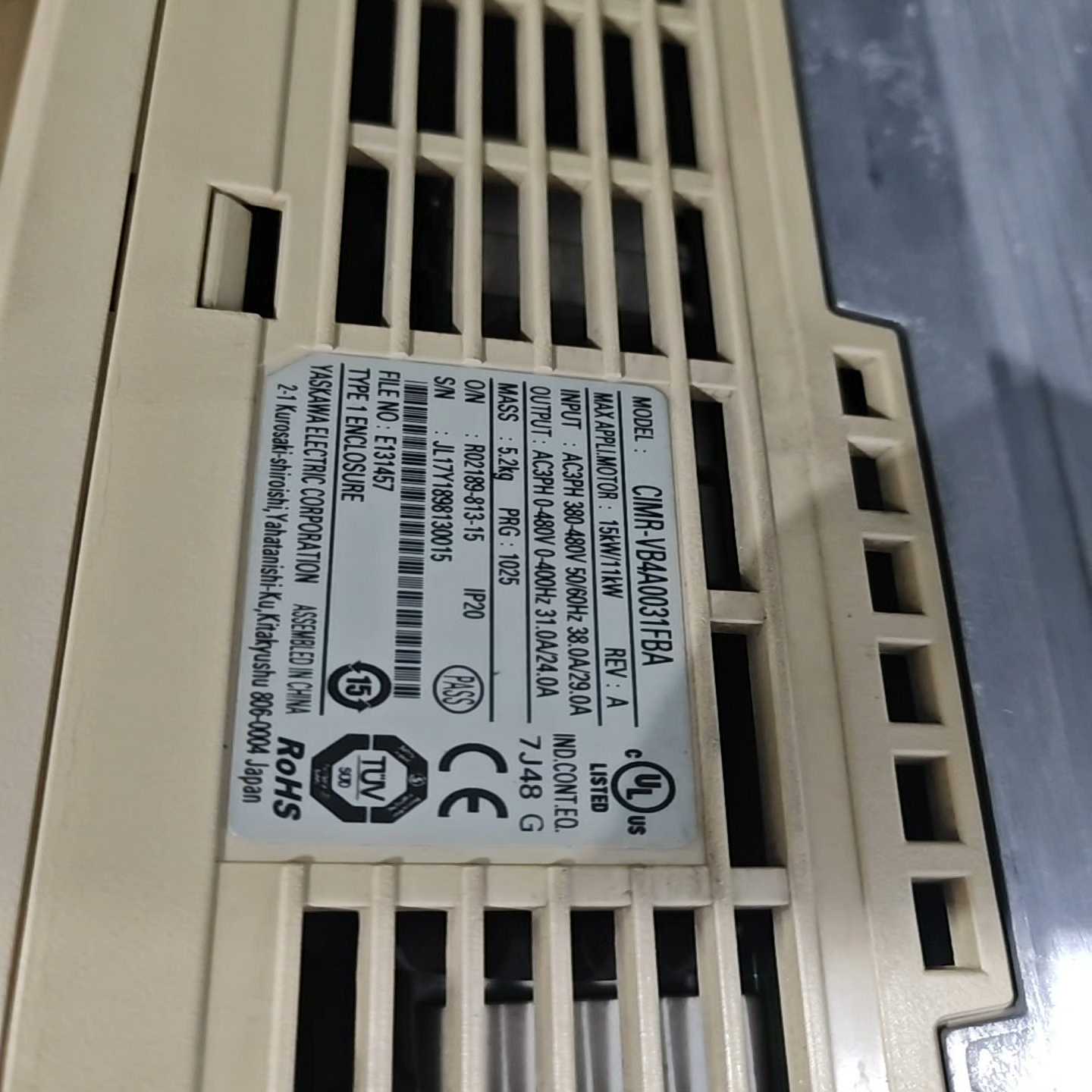 咨询-安川变频器CIMR-VB4A0031FBA，11KW