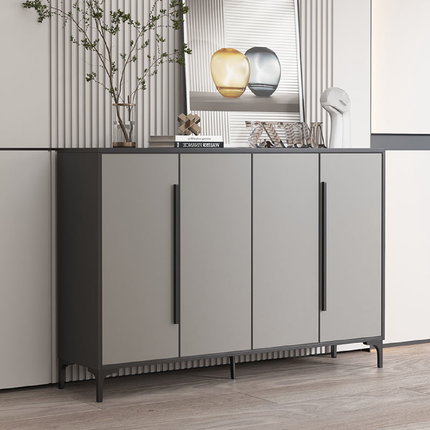 轻奢现代全铝合金鞋柜家用门口阳台户外防水防晒储物门厅柜无甲醛