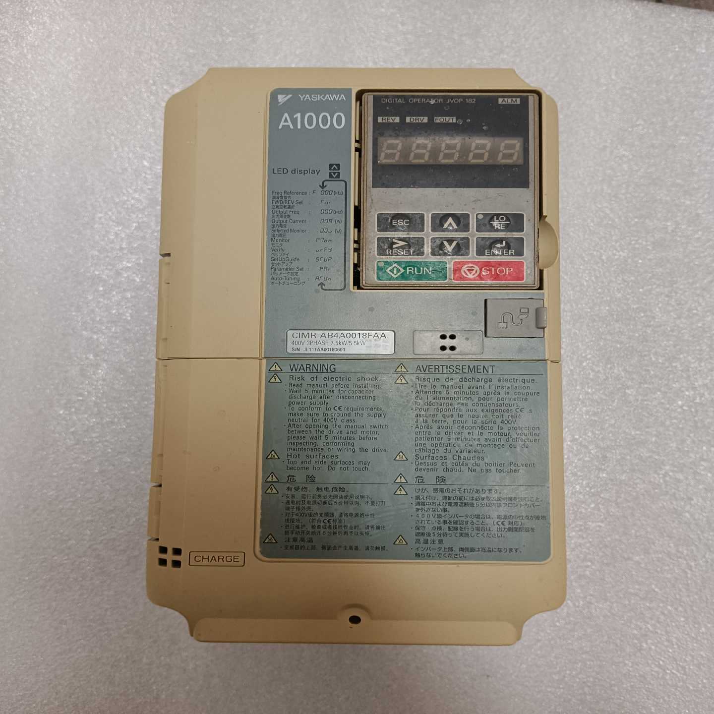 安川变频器CIMR-AB4A0018FAA，5.5KW38询价