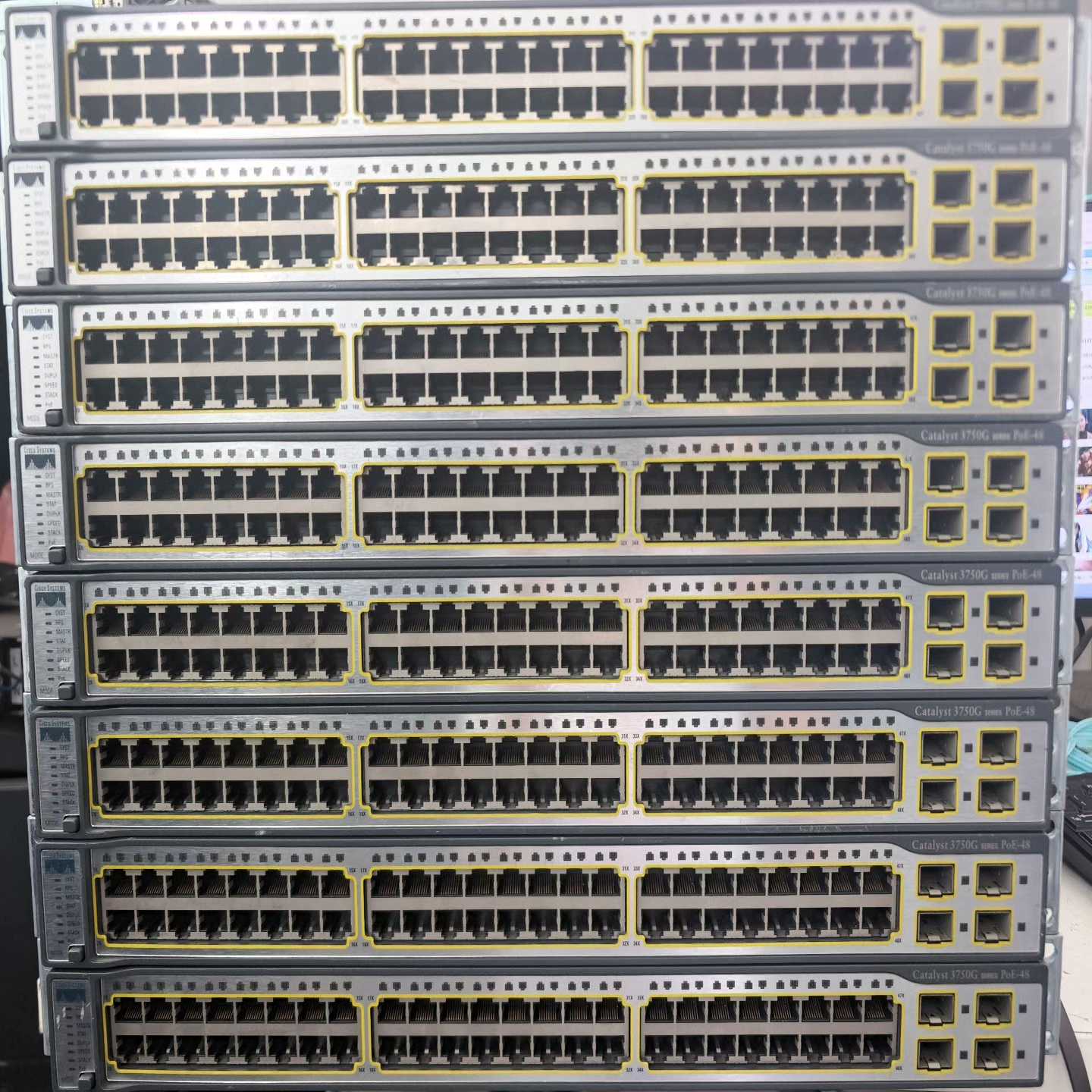 询价思科WS-C3750G-48PS-S48口千兆POE交换