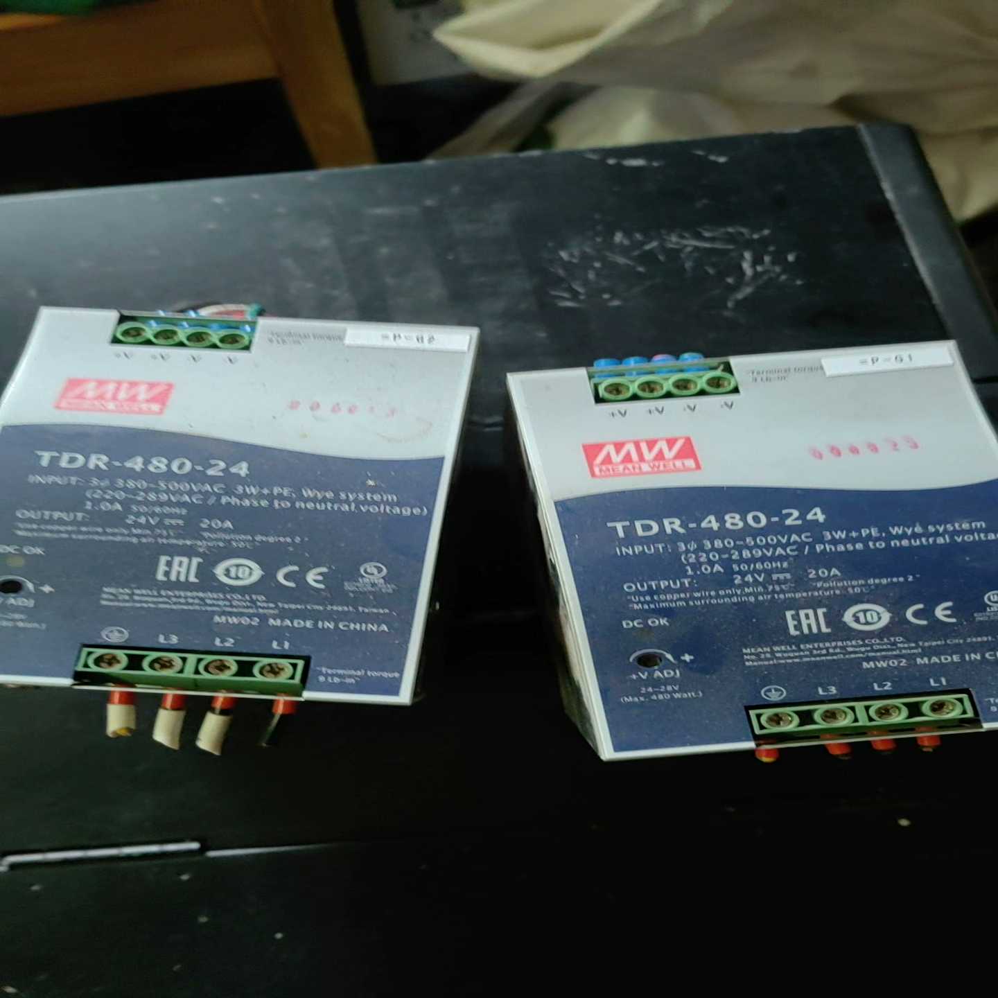 台湾明纬电源，的。型号TDR-480-24。【落红设备】