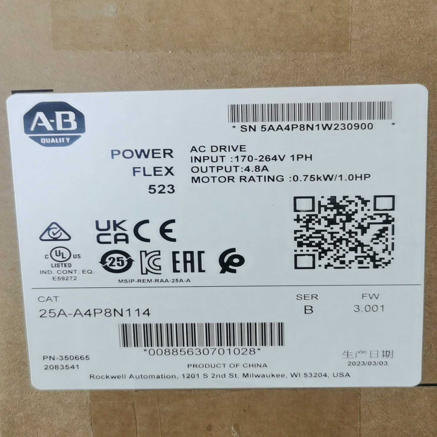 25A-A4P8N114 AB  罗克韦尔 变频器 ~询价