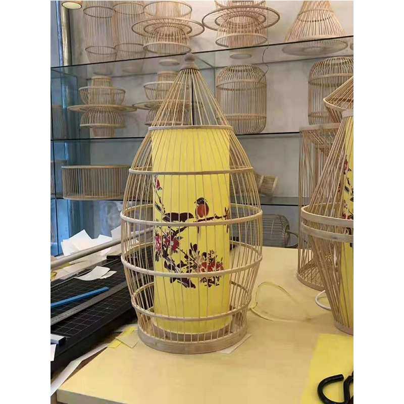 莲湖区景区中式仿古创意田园装饰竹藤吊灯日式吊灯禅意素食馆竹灯