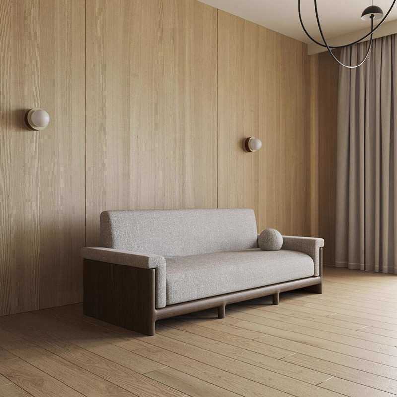 北欧多人沙发客厅民宿现代简约时尚少女心大小户型原木休闲沙发