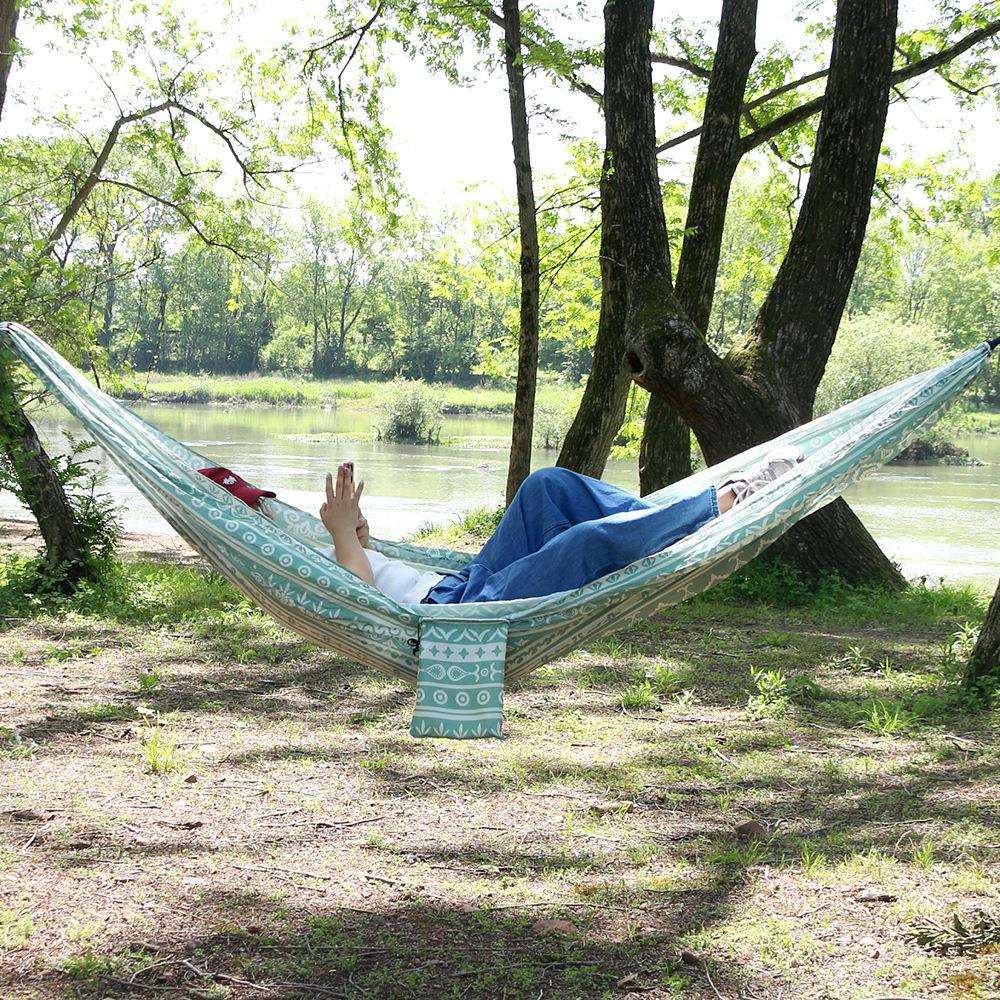 途尚游temu热卖爆款飞霞吊床秋千户外双人防侧翻降落伞布露营吊床